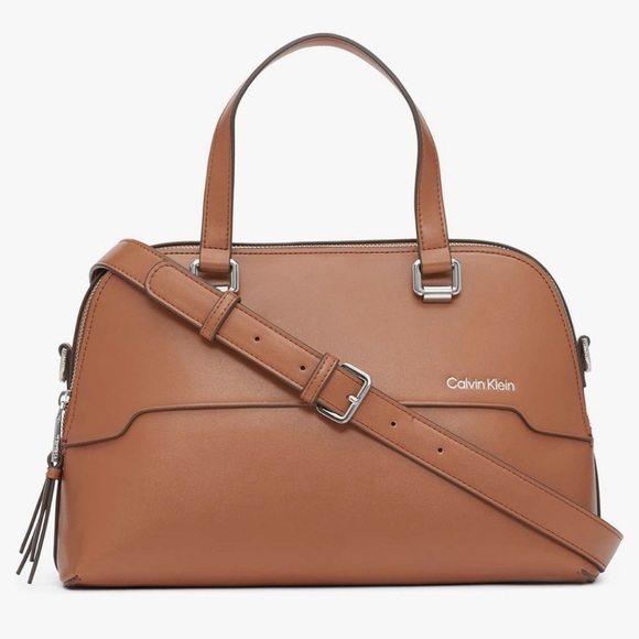 CALVIN KLEIN Jasper Double Top Zipper Convertible Satchel - Picture 1 of 11